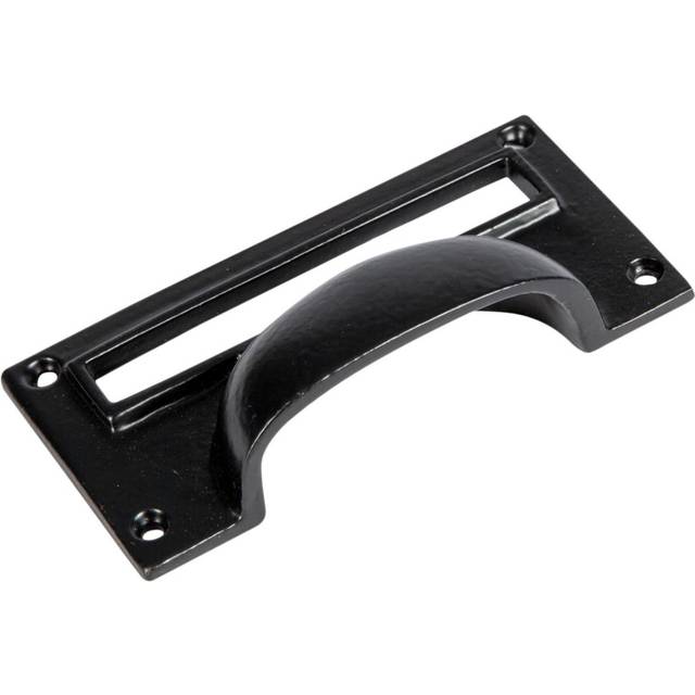 100mm x 50mm Filing Cabinet Cup Handle with Card Frame - Black