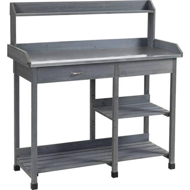 Manufactured Wood Potting Bench - Grey (121cm H X 115cm W X 45cm D)