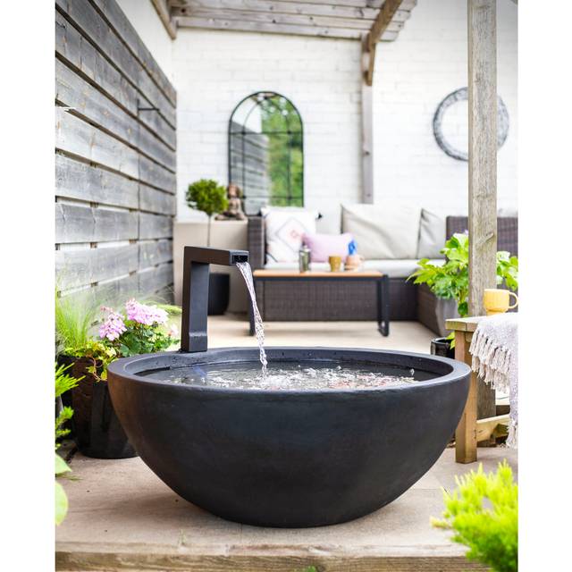 Roemy Easy Fountain Mains Powered Black Patio Pond Weather Resistant Fountain (74&#34; H x 100.70&#34; W x 100.70&#34; D)