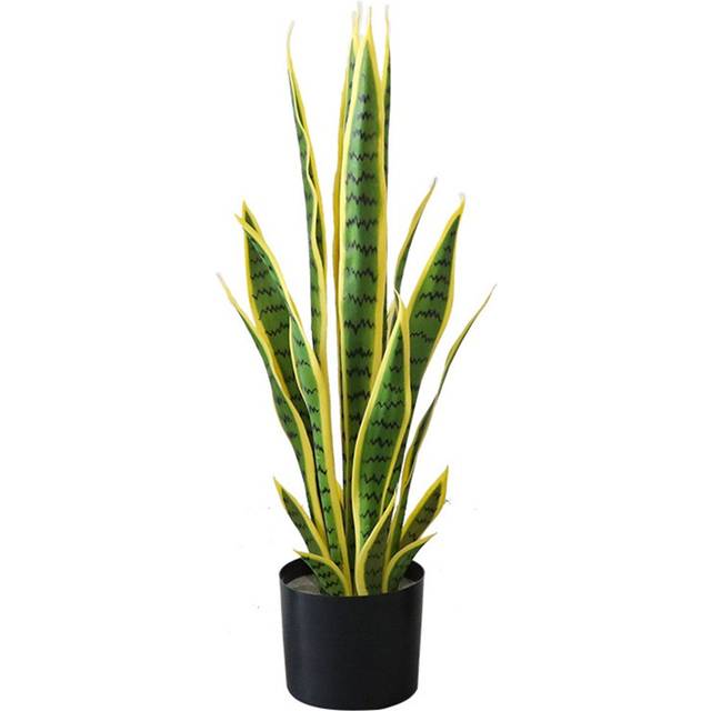 Fake Snake Plant, Faux Potted Artificial Snake Plant With Pot - Green (70cm H x 15cm W x 105cm D)
