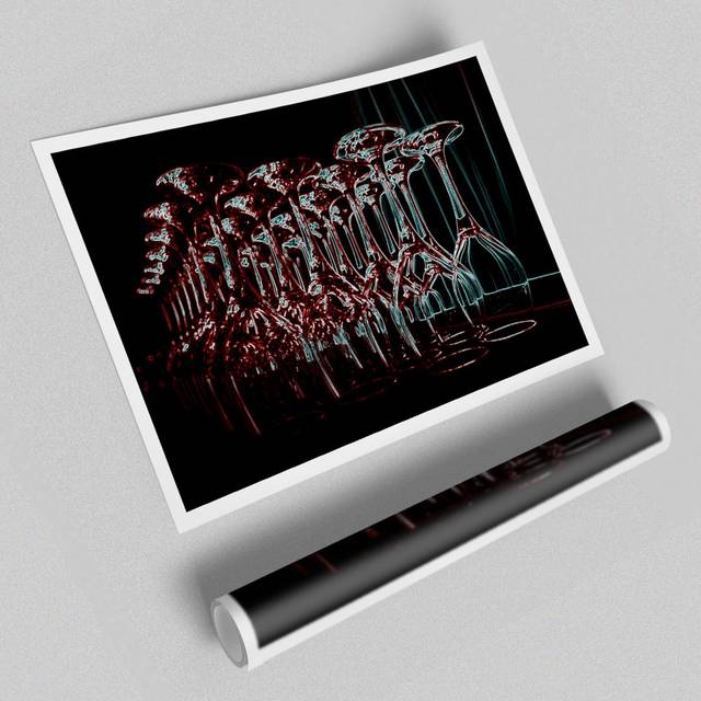 'Wine Bar Abstract' - Unframed Graphic Art Print on Paper (59.4 cm H x 84.1 cm W)
