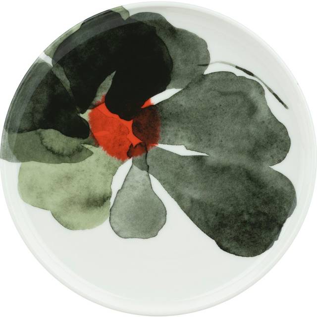 Marimekko Valssi plate Ø20 cm White-forest green-tomato red