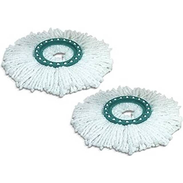 Leifheit Replacement Head Clean Twist Disc Mop, x 2 Pack, High Dirt and Water Absorption with Effective Micro Fibre Cleaning, Microfibre, White, 21 x