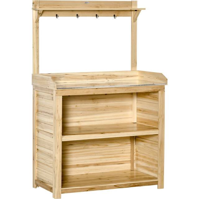 Chillum Potting Bench Table - Brown (162cm H X 103cm W X 53cm D)