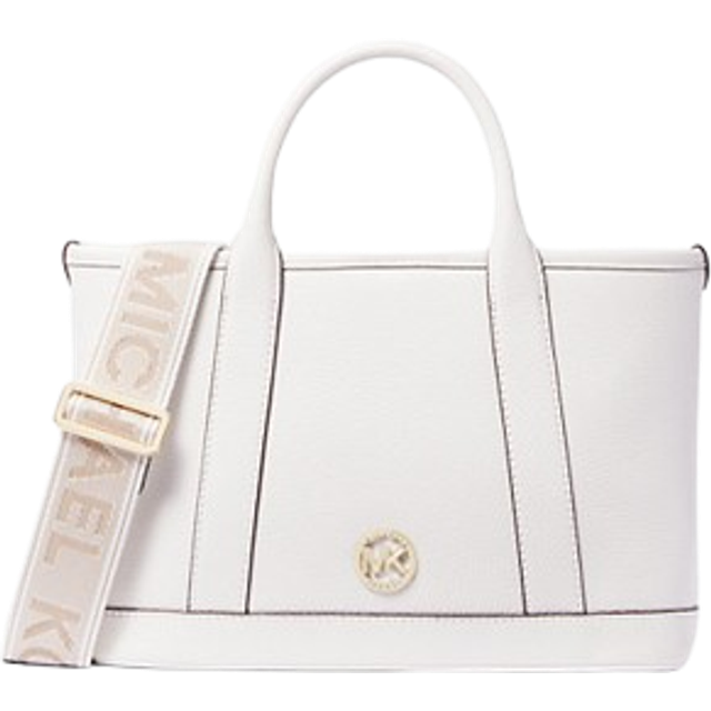 MK Luisa Small Pebbled Leather Satchel - White - Michael Kors - ONE SIZE