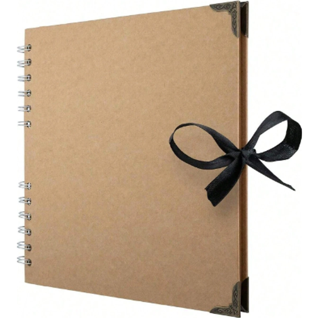 SHEIN 60 Pages DIY Scrapbook Photo Album (8 X 8 Inches) With 200gsm Thick Kraft Paper, For Scrapbooking, Memory Book - Great For Your Scrapbook Art And Craf