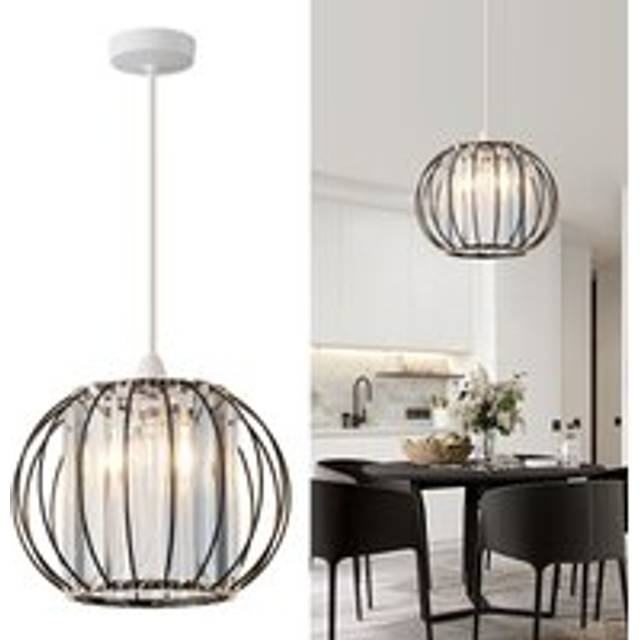 Harper Living Easy Fit  Shade, Matt Black Ceiling Light Shade 27Cm - Modern Lampshade For Bedroom, Kitchen, Living Room - One Size