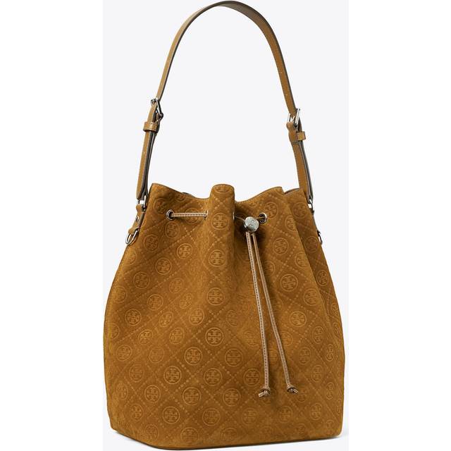 Tory Burch T Monogram Suede Oversized Bucket Bag
