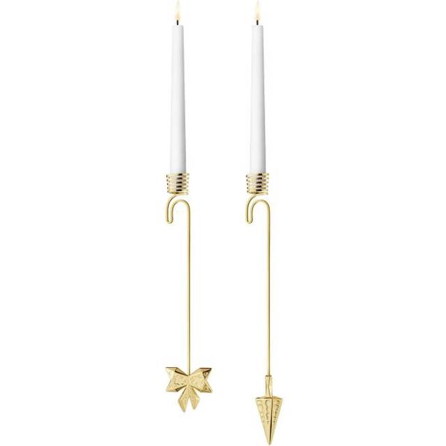 Georg Jensen Cc2022 Gold Lysestage 16.9cm 2stk