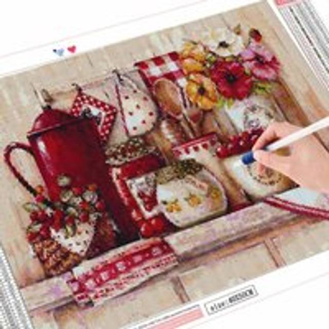 5D Diamond Painting Flower Fruit Full Square Round Drill Diamond Embroidery Cross Stitch Handicraft Kitchen Decoration Full Square (20X30CM)