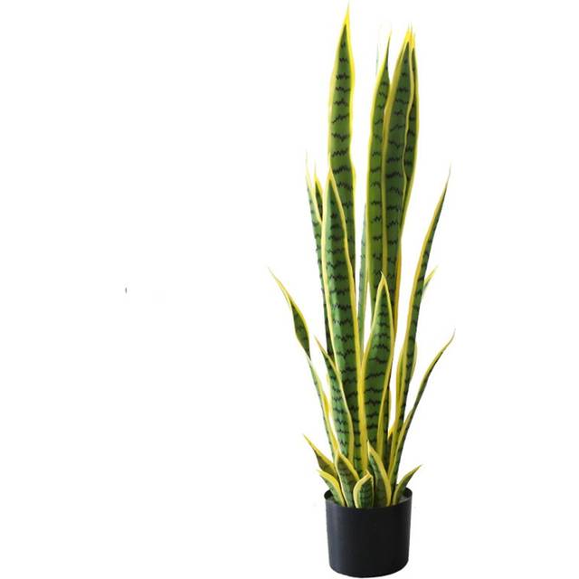 Fake Snake Plant, Faux Potted Artificial Snake Plant With Pot - Green (90cm H x 15cm W x 105cm D)