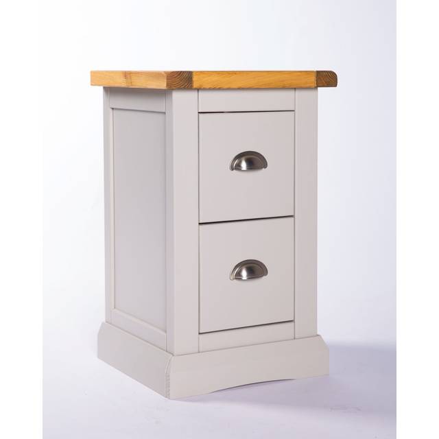 Pharsalia 2 Drawer Bedside Table - Chrome Cup (56cm H X 35cm W X 32cm D)