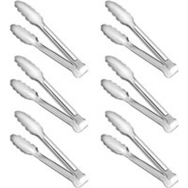 Tlily - 6 Pack Serving Tongs Kitchen Tongs, Buffet 304 Stainless Steel Food Tong Tong, Small Silver 7Inch
