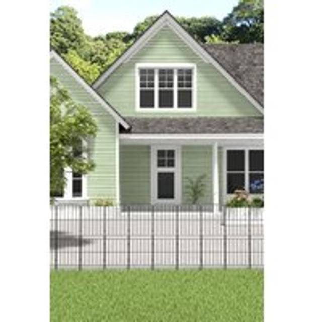 Living and Home 10 Panels 31x96cm Metal Garden Borders Fence Yard Edging Decor in Black - One Size