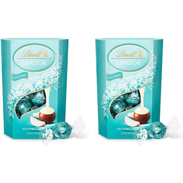 Lindt Lindor Coconut Milk Chocolate Truffles Box - Approx 16 balls, 200g - Chocolate Truffles with a Smooth Melting Filling - Gift Present -