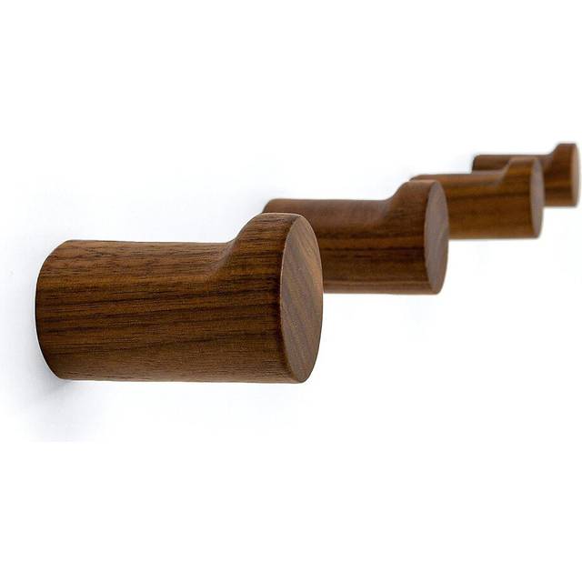 (As show, One size) Natural Wooden Wall Hooks - Pack Of 4 - Wall Mounted Modern Wood Coat Rack - Handmade Minimalist Home Decor Wooden Pegs