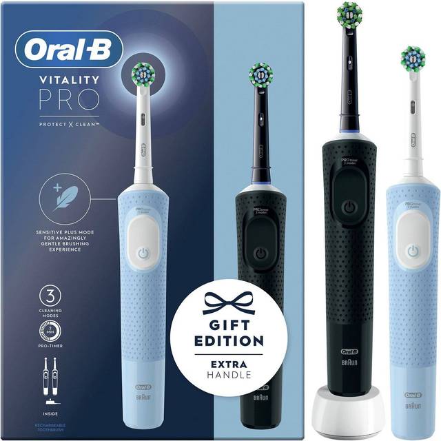 Oral-B Vitality Pro Elektriska tandborstar DUO Svart/Blå