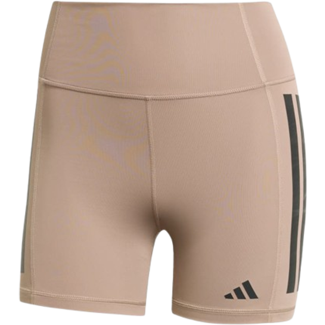 adidas Womens Training Optime 3 Stripe 5Inch Bike Shorts - Brown, Brown, Size M, Women
