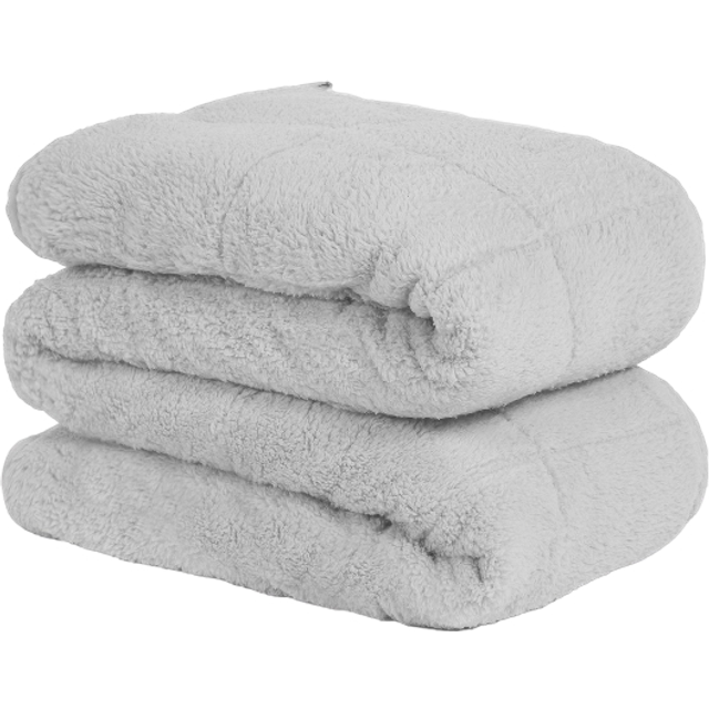 Teddy Fleece Weighted Blanket Throw - Grey / 150cm