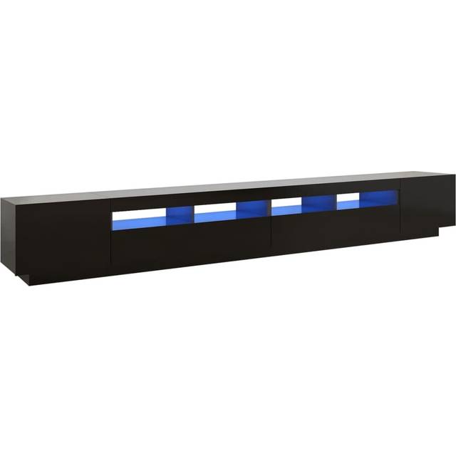 vidaXL TV Cabinet with LED Lights Black 300x35x40 cm