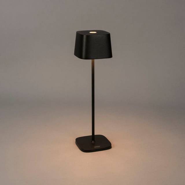 Konstsmide Capri IP54 USB Charged Square LED Table Light in Black