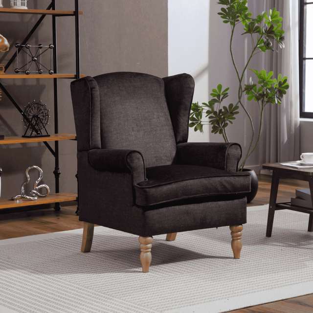 (Grey) Helena Wingback Armchair Accent Chair Occasional Sofa Seating