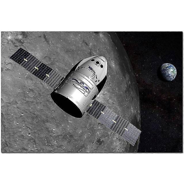 (As show, One size) Moon Space Orbits Earth Diamond Painting Cross Stitch Mars Spacecraft Astronaut Satellite Diamond Embroidery 5d Full Drill Round D