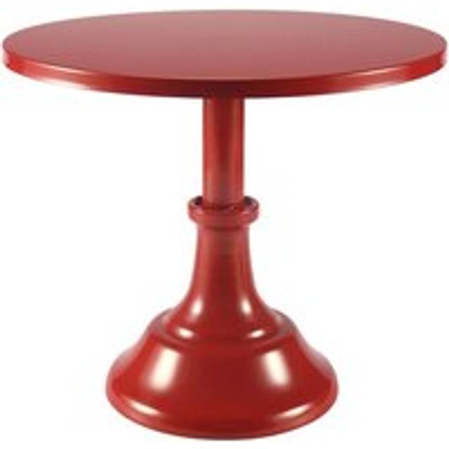 Metal Iron Cake Stand Round Pedestal Dessert Holder Cupcake Display Rack Bakeware for Birthday Wedding Party (Red m)