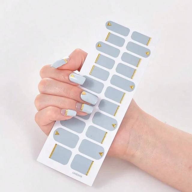 (UNE008) Baking Free Fashionable Blue Diamonds Nail Art Stickers Collection Manicure DIY Nail Polish Strips Wraps for Party Decor