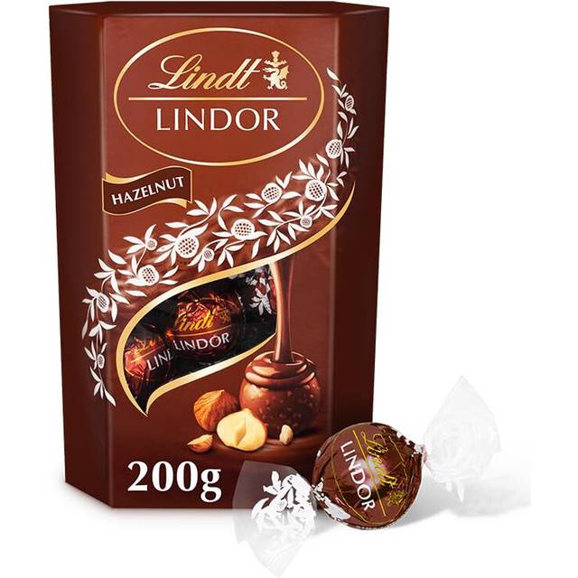 Lindt Lindor Hazelnut Chocolate Truffles Box Chocolate Balls with a Smooth Melting Filling, 200 g
