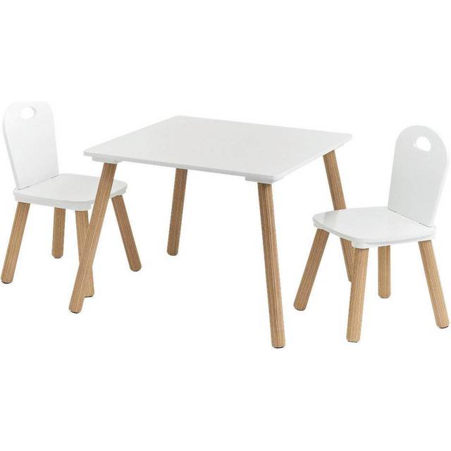 Barnbord Och Stolsset Zeller Scandi Vit/Natur 55X55X44,5 Cm