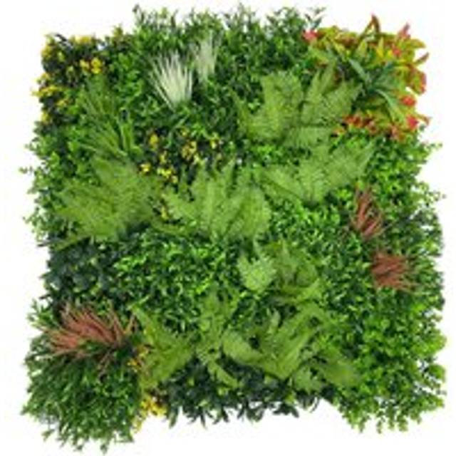 Artificial Living Wall Panels Green Plant Flower Foliage 1m x 1m - One Size