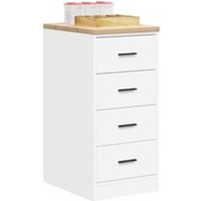 Garage Storage Cabinet White 40x51x85 cm Solid Wood Pine - One Size