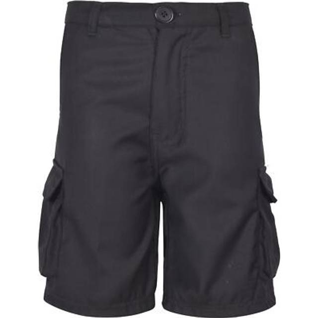 (3-4 Years, Black) Kids Boys Cargo Shorts School Uniform Pull Up Short