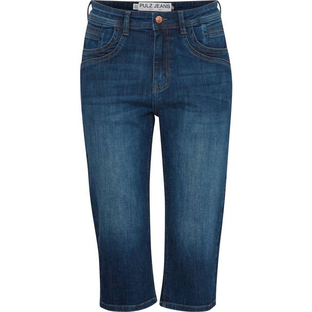 Women's jeans Pulz Jeans Katja Capri - Bleu