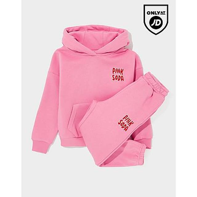Pink Soda Sport Girls' Bow Overhead Hooded Tracksuit Children - Pink - 6-7Y