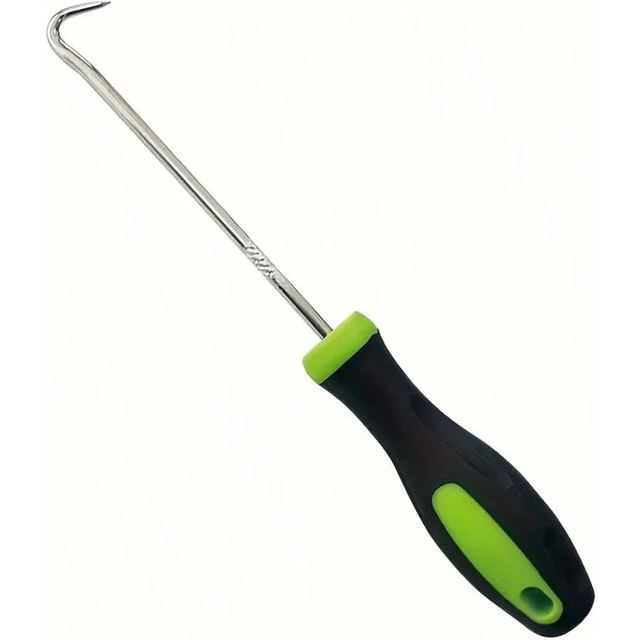SHEIN 1pc Heavy Duty Metal U-Shaped Cultivation Tool With Green & Black Handle, Suitable For Garden, Lawn, Crevice, Path Crack, Window Screen Strip Replacem
