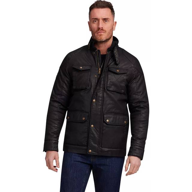 Raging Bull Waxed Cotton Effect Jacket, Black