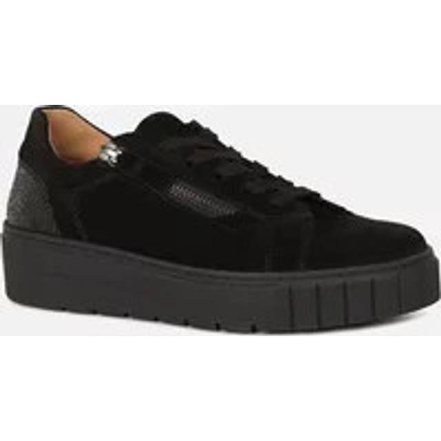 Ferry Wide Fit Leather Platform Trainers - GAB42511 / 328 030 - Black - 6.5