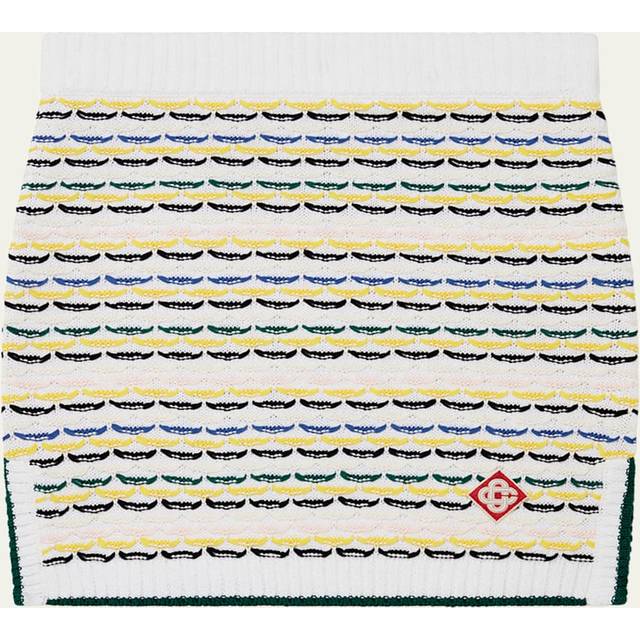 Tuck Stitch Knit Mini Skirt - MULTI - Large