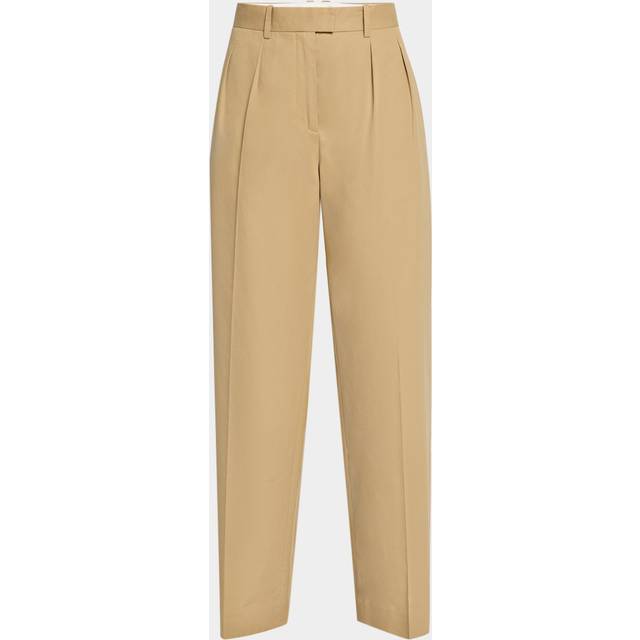 Alfidis Pleated Straight-Leg Cotton-Cashmere Pants - BEIGE - 6