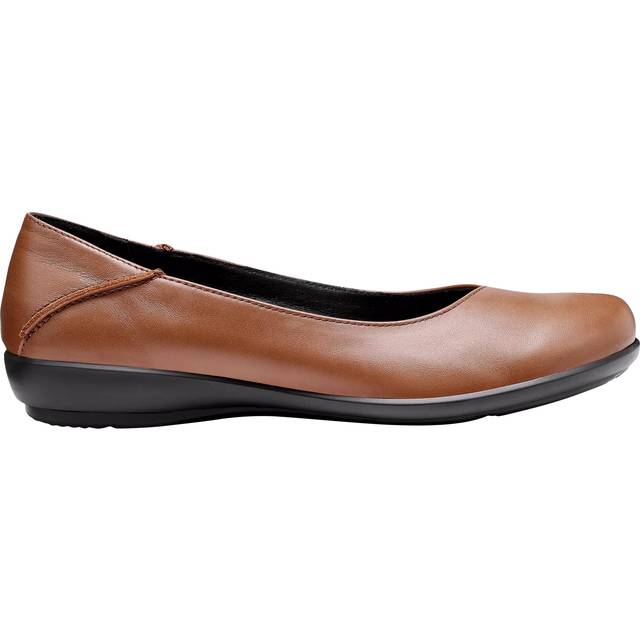 Hotter Birdie Wide Fit Smart Leather Ballerina Flat Shoes