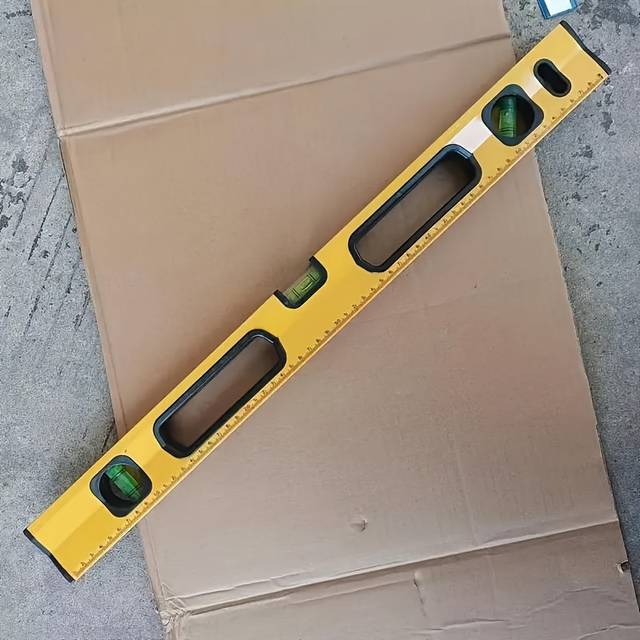 TEMU 24-inch Stainless Steel Level With Strong Magnet - , Multi-functional Spirit Ruler For Measuring And Design, Design
