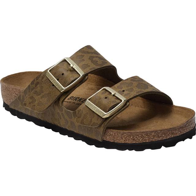 Birkenstock Arizona Syn Leo Khaki Flade Sandaler - Grøn