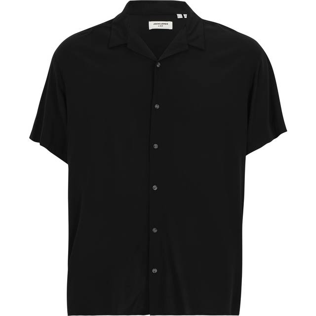 Jack & Jones Plus Size Jeff Solid Resort Shirt - Black, Black, Size 2Xl, Men - 2XL