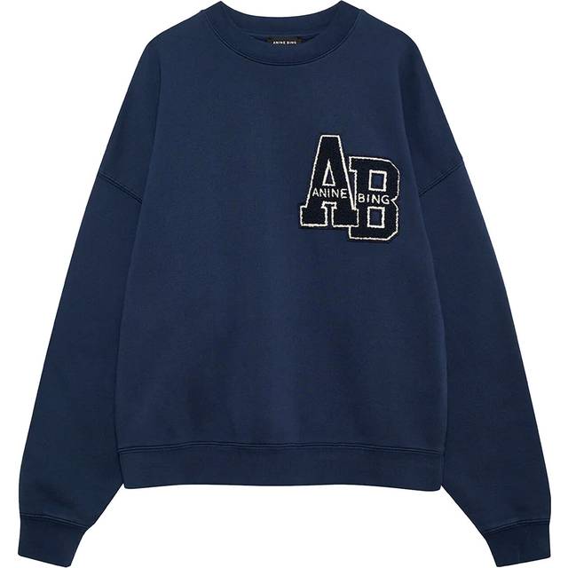 Miles Oversized Sweatshirt Letterman - Washed Navy