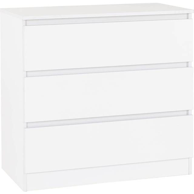 Seconique Malvern 3 Drawer Chest - White, White
