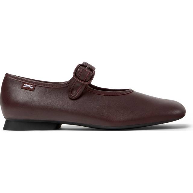 Camper för kvinnor. K201629-011 Ballerinaskor i läder Almost Myra rödbrun (42), Hud, Karta, Spänne, Casual, Granat, Bordeaux - Läder (42)