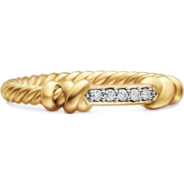 David Yurman - 18K yellow gold Petite Helena Wrap diamond band ring (4mm) - women - Diamond/18kt Yellow Gold - 5.5