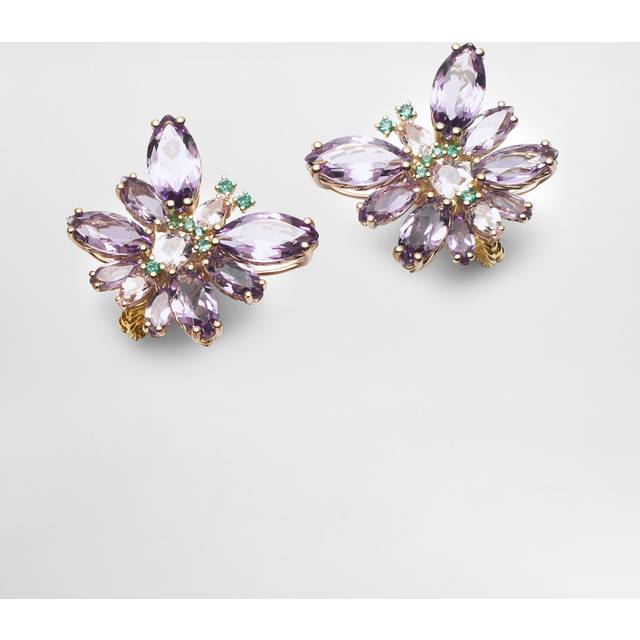 Dolce & Gabbana Butterfly Earrings 18-carat Yellow Gold, Amethysts, Morganites, And Emeralds - Woman Earrings Gold Onesize